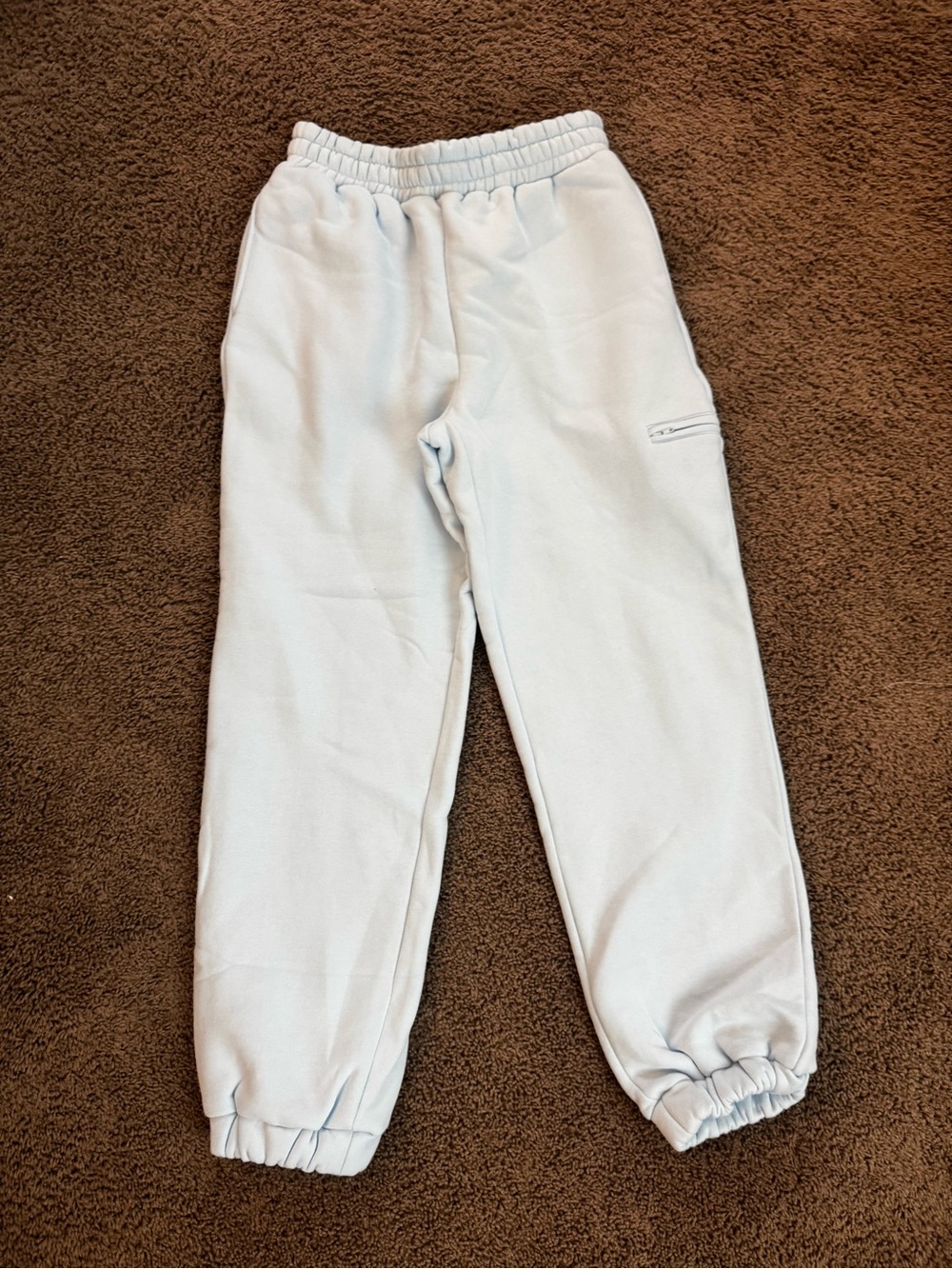 Comfrt Cozy Light Blue teal Women’s Joggers with Zip Pockett